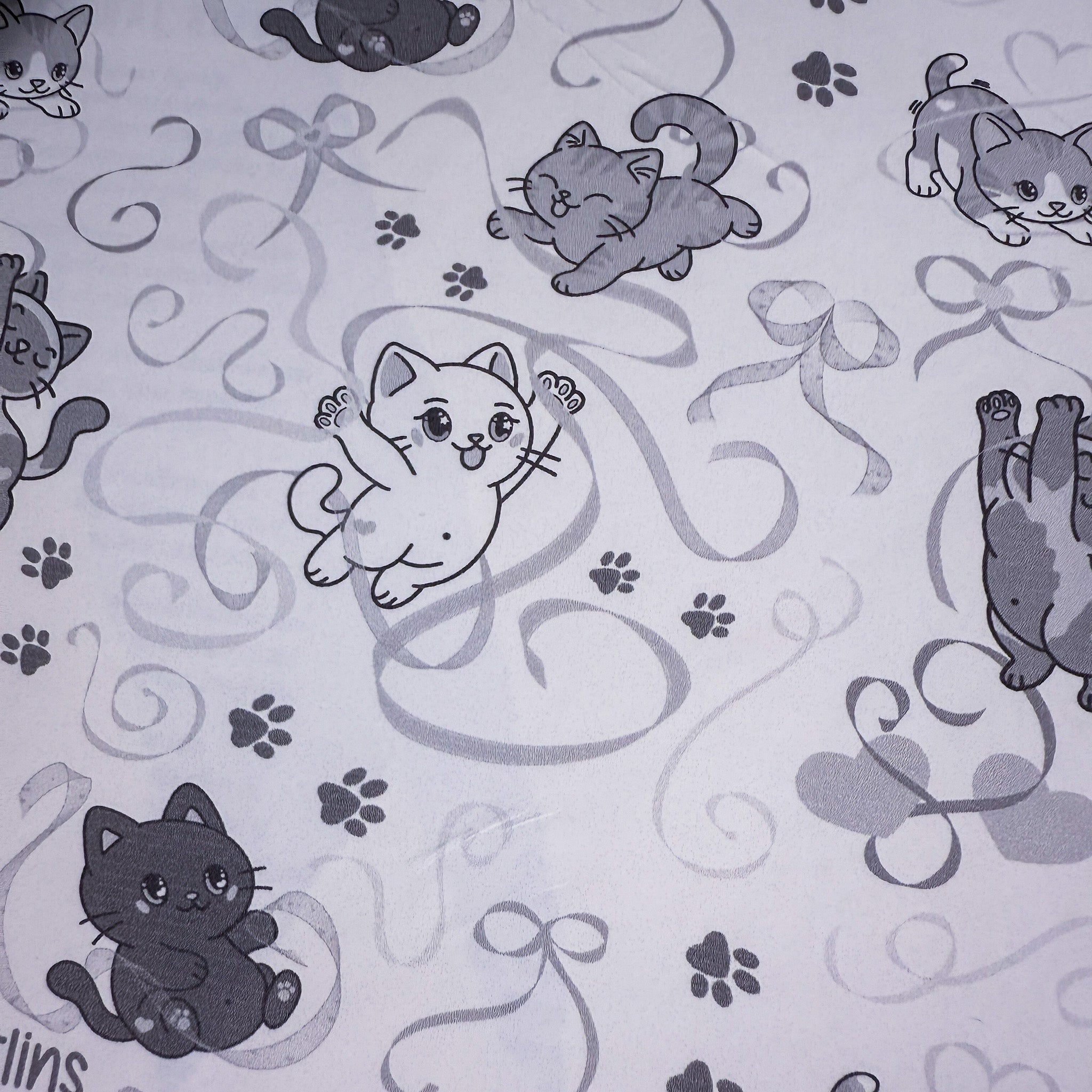 Ribbons and Pawprints Kittlins Notebook | Holographic Composition Notebook | 160 Pages | College Ruled