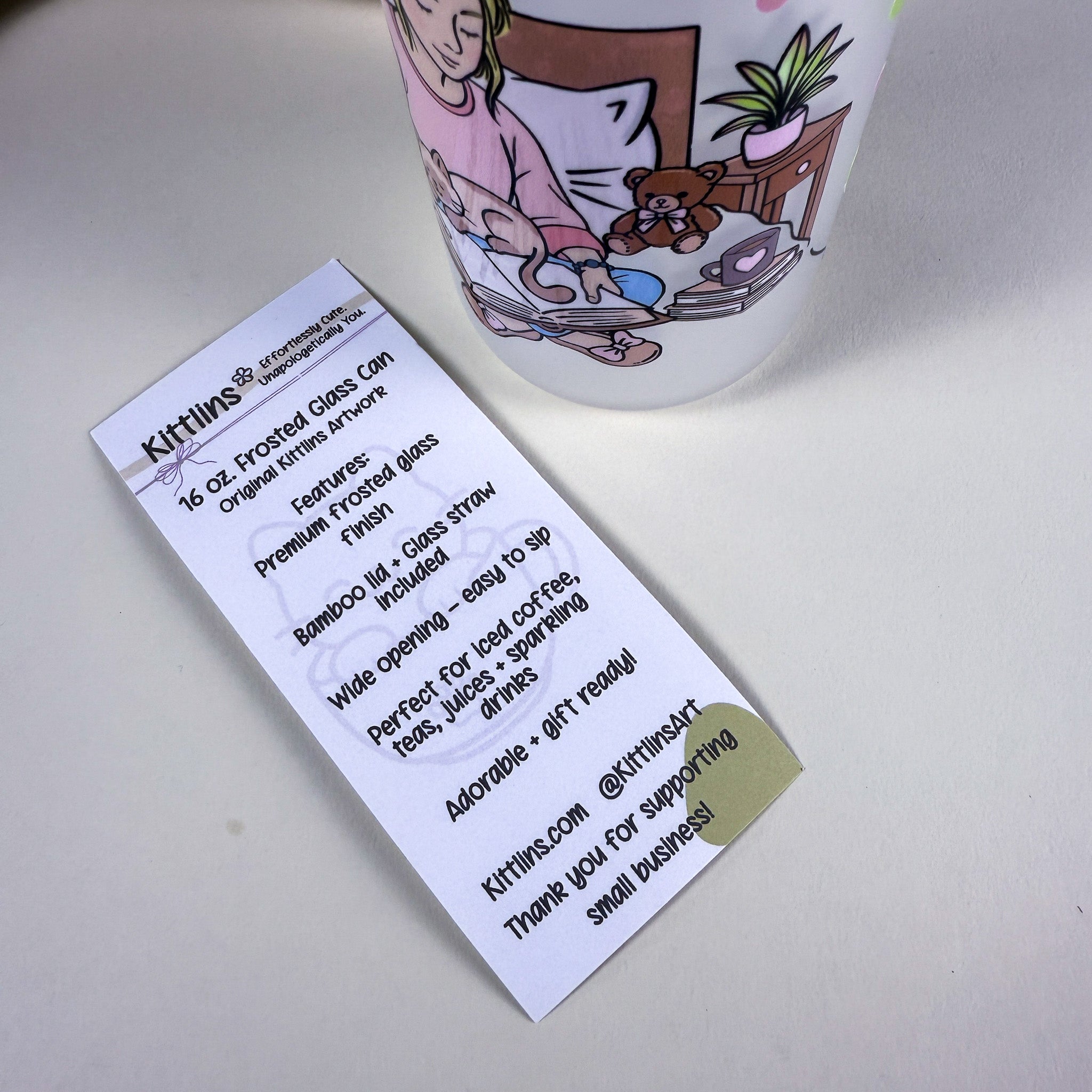 Cozy is my Vibe 16 oz Frosted Glass Can Drinkware | Book Lover Cup |Kittlins