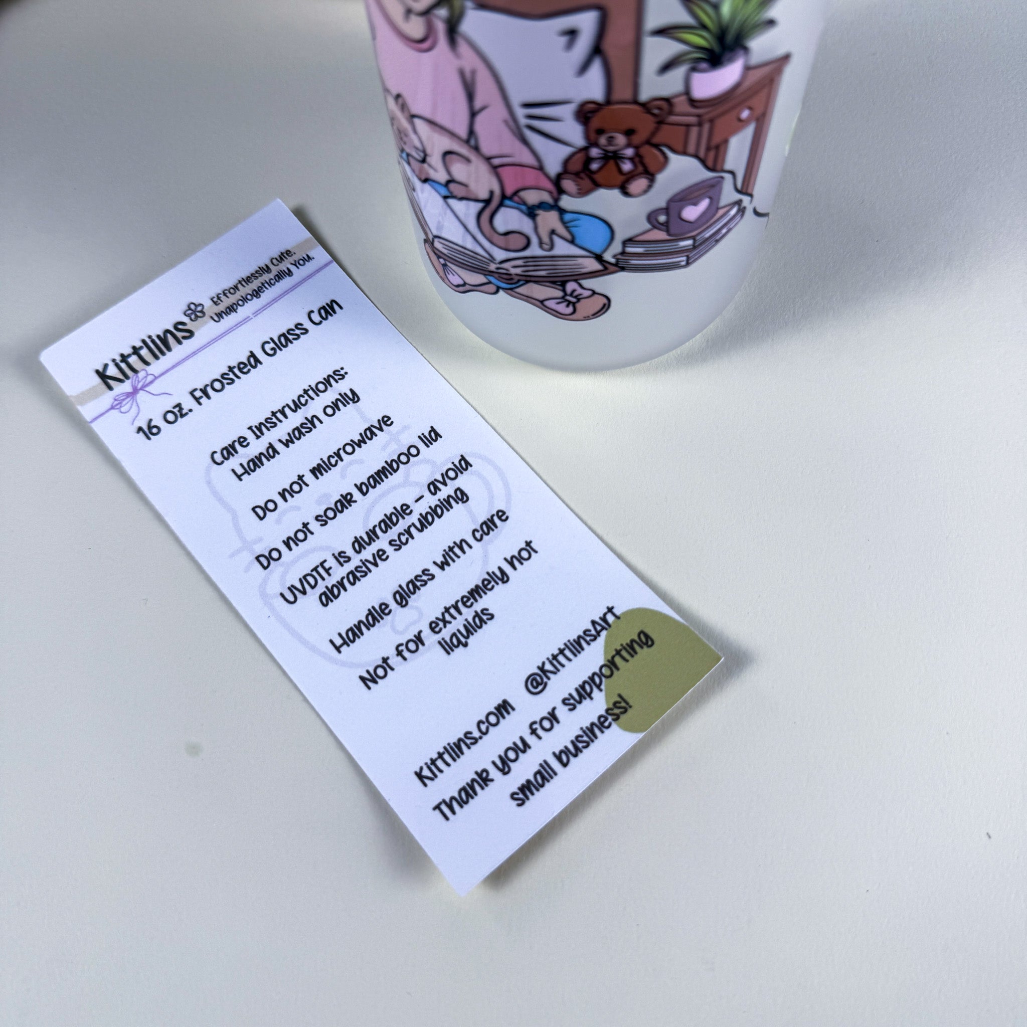 Cozy is my Vibe 16 oz Frosted Glass Can Drinkware | Book Lover Cup |Kittlins