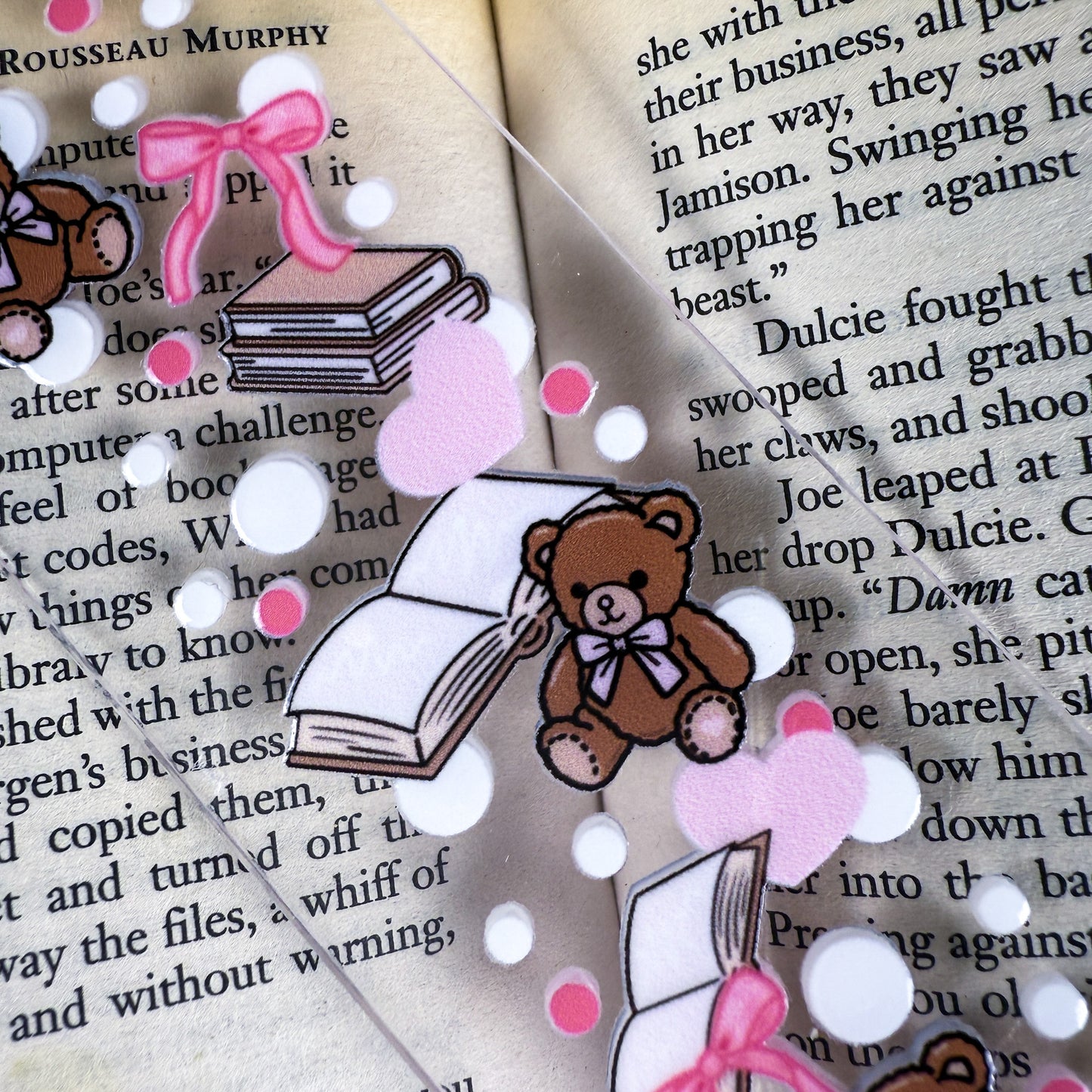 Bears & Books Clear Acrylic Bookmark