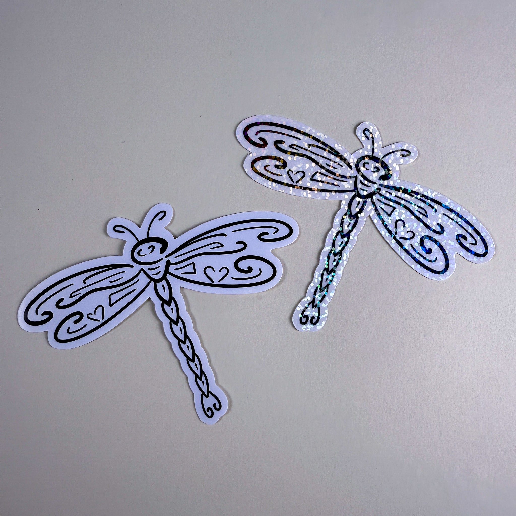 Tribal Dragonfly Vinyl Sticker | 3 inch | Matte & Holographic Dragonfly Decal