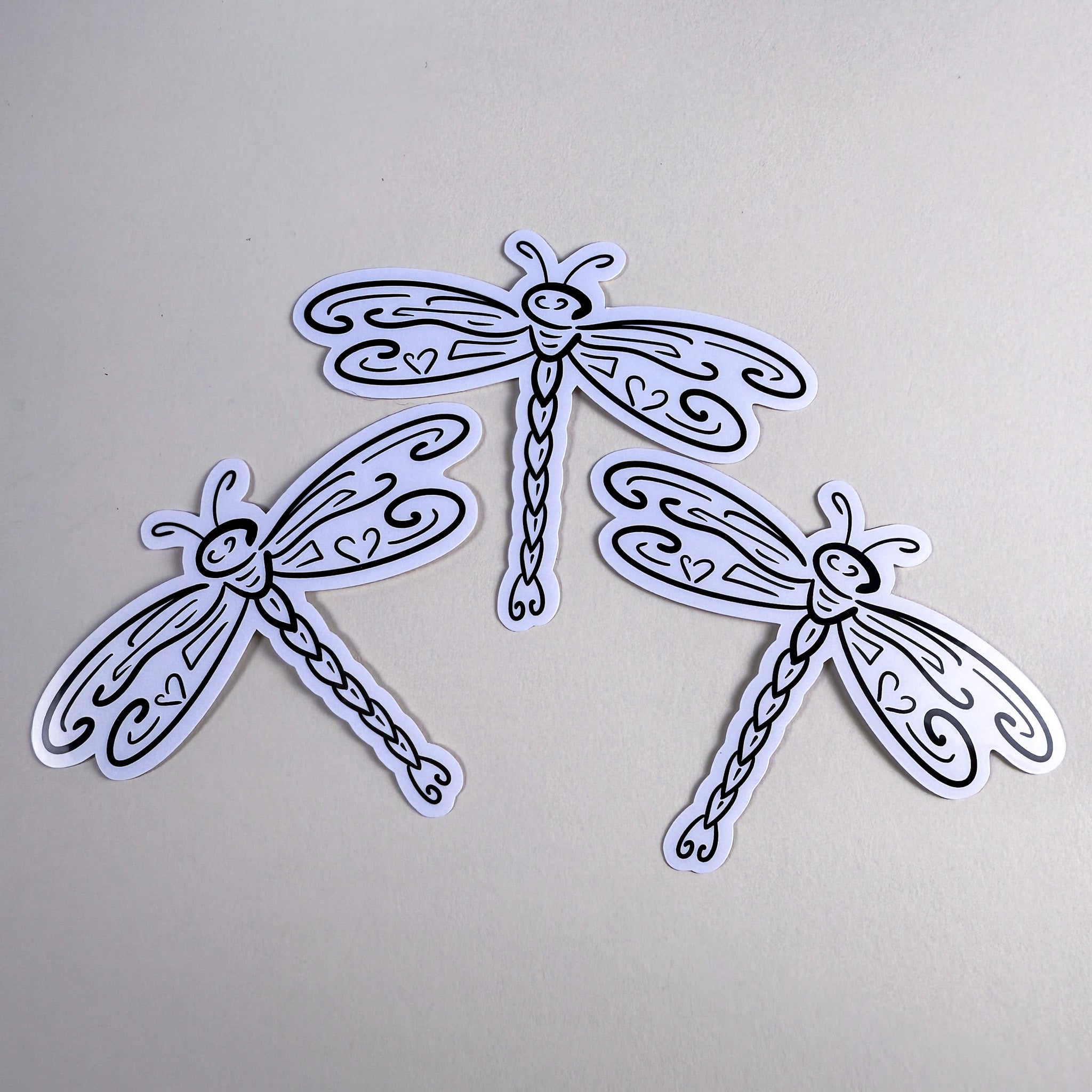 Tribal Dragonfly Vinyl Sticker | 3 inch | Matte & Holographic Dragonfly Decal