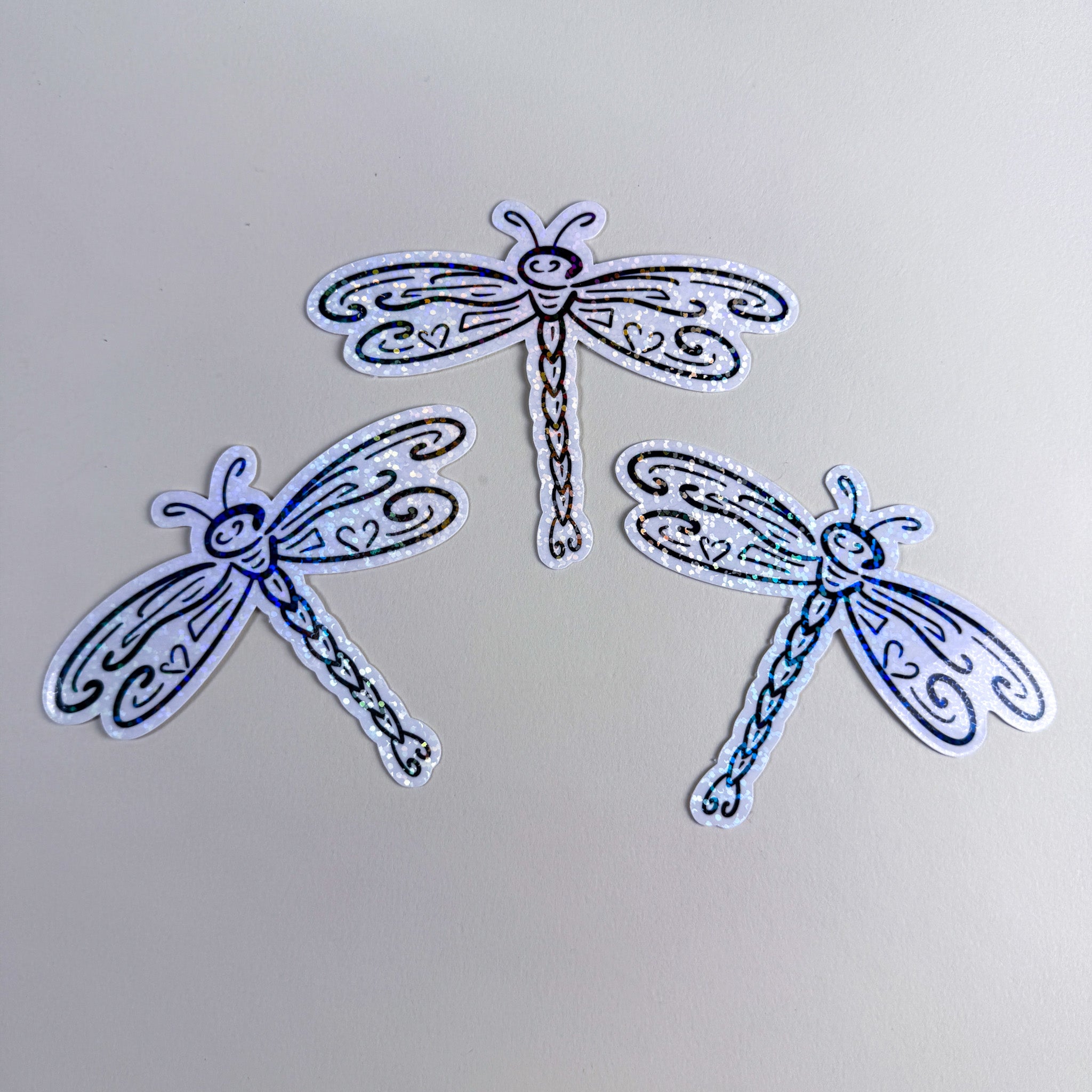 Tribal Dragonfly Vinyl Sticker | 3 inch | Matte & Holographic Dragonfly Decal