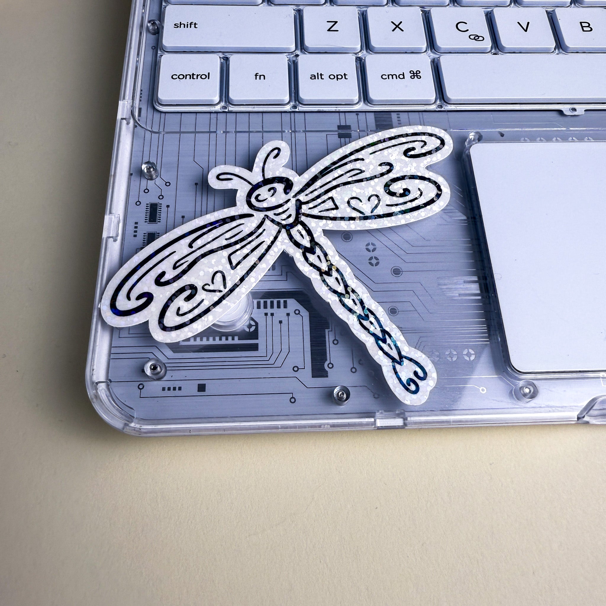Tribal Dragonfly Vinyl Sticker | 3 inch | Matte & Holographic Dragonfly Decal