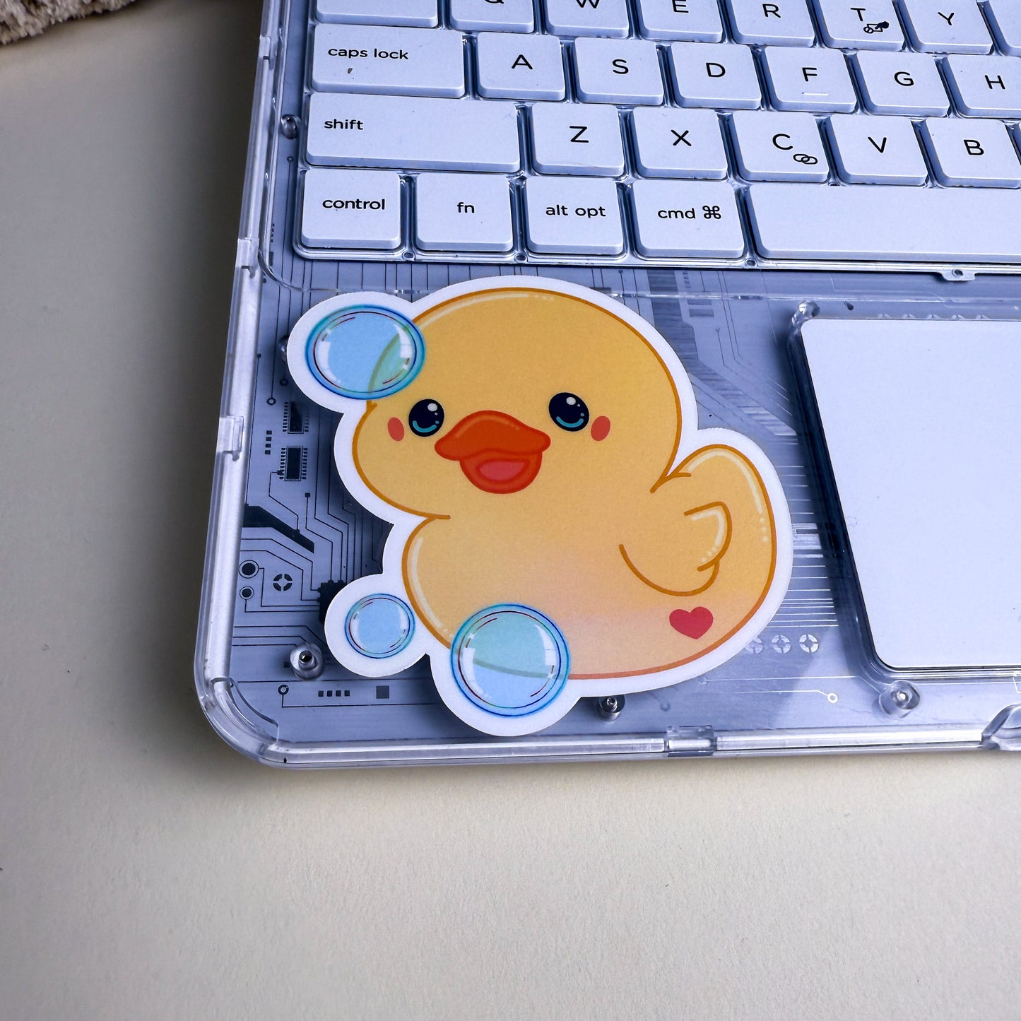 Bubble Bath Ducky Vinyl Holographic Sticker
