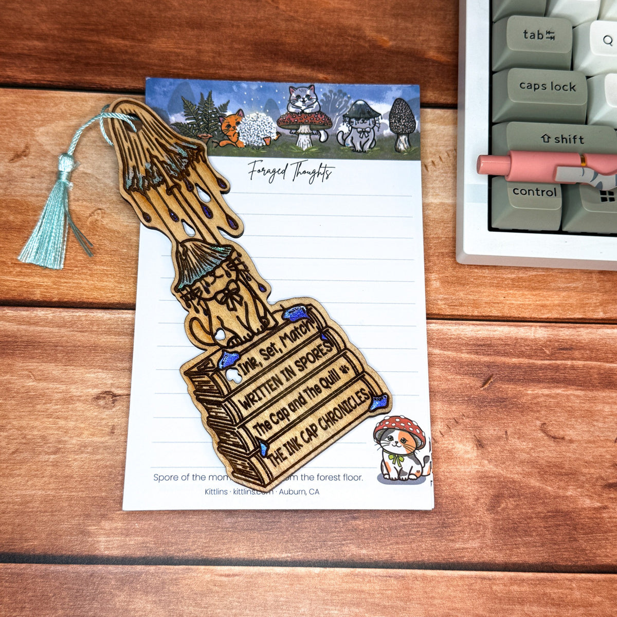 Foraged Thoughts mushroom cat notepad by Kittlins - photo 11