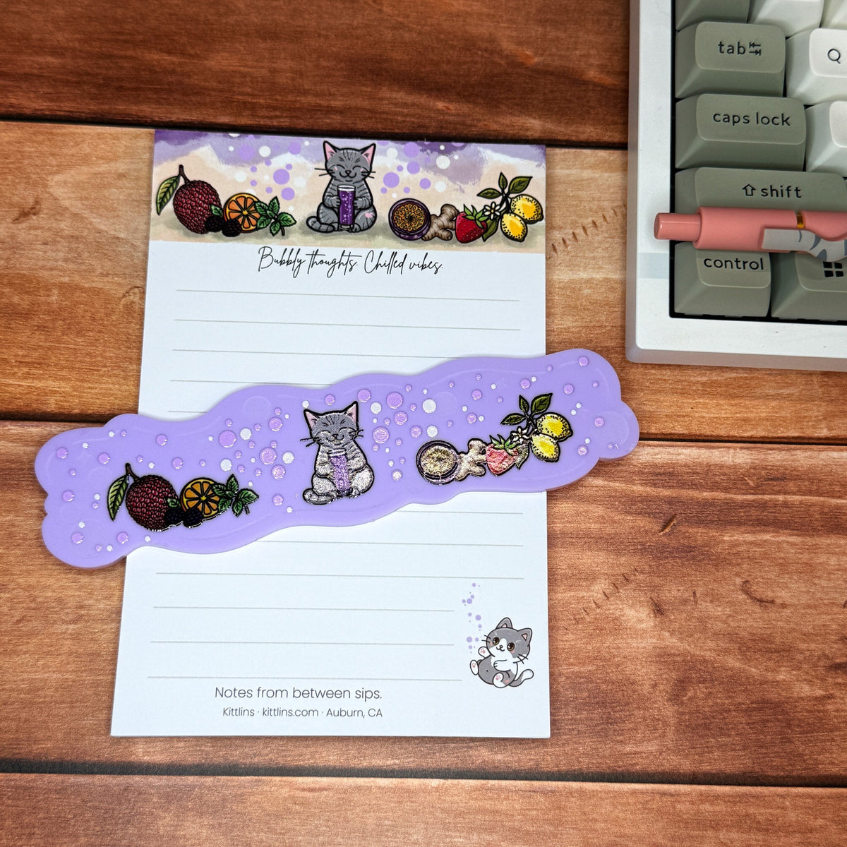 Bubbly Thoughts Chilled Vibes seltzer cat notepad by Kittlins - photo 11
