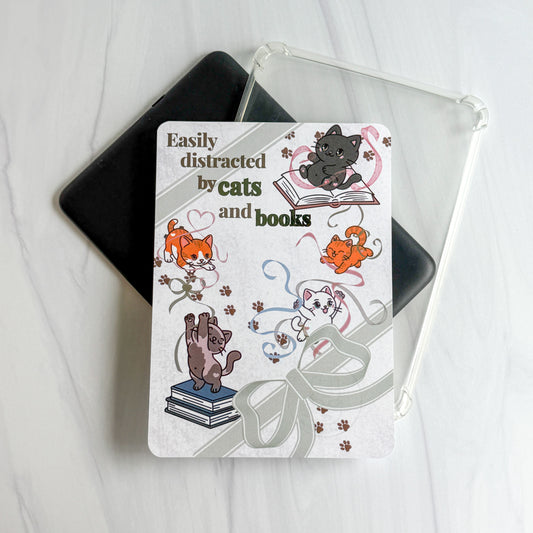 Easily Distracted by Cats and Books Foiled Kindle Insert