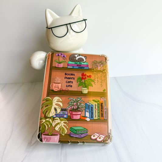 Books Plants Cats Life Deep Pink Foiled Kindle Insert
