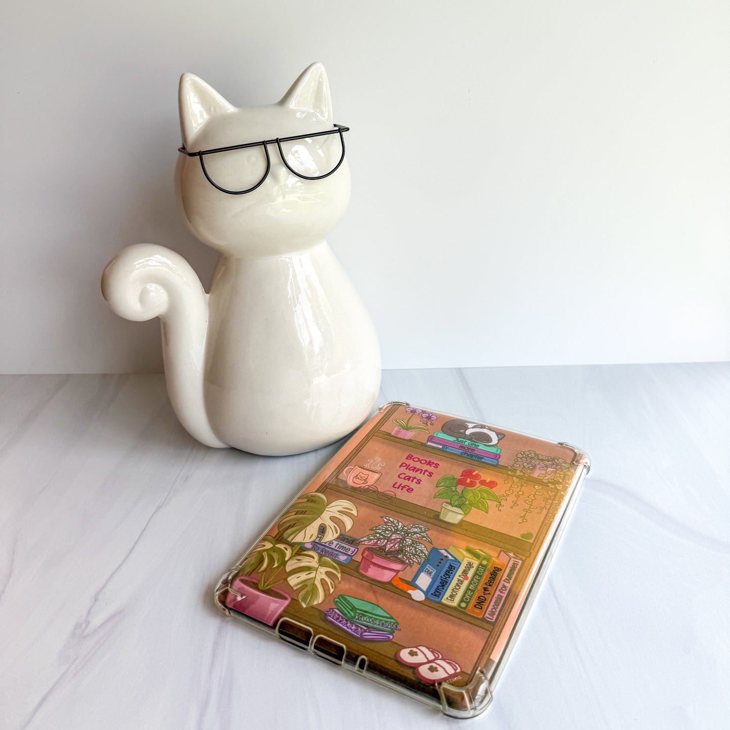 Books Plants Cats Life Deep Pink Foiled Kindle Insert