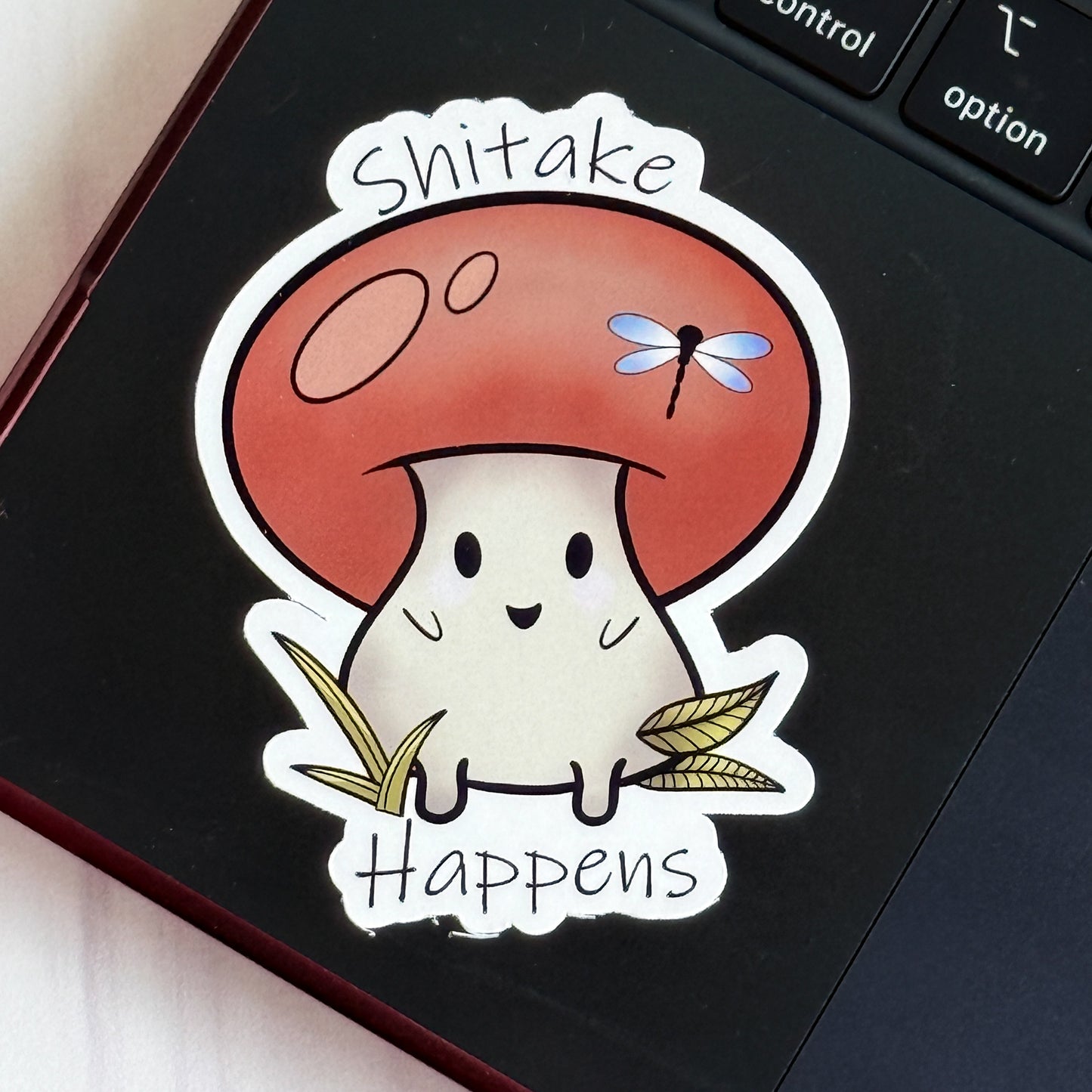 Shitake Happens Vinyl Sticker