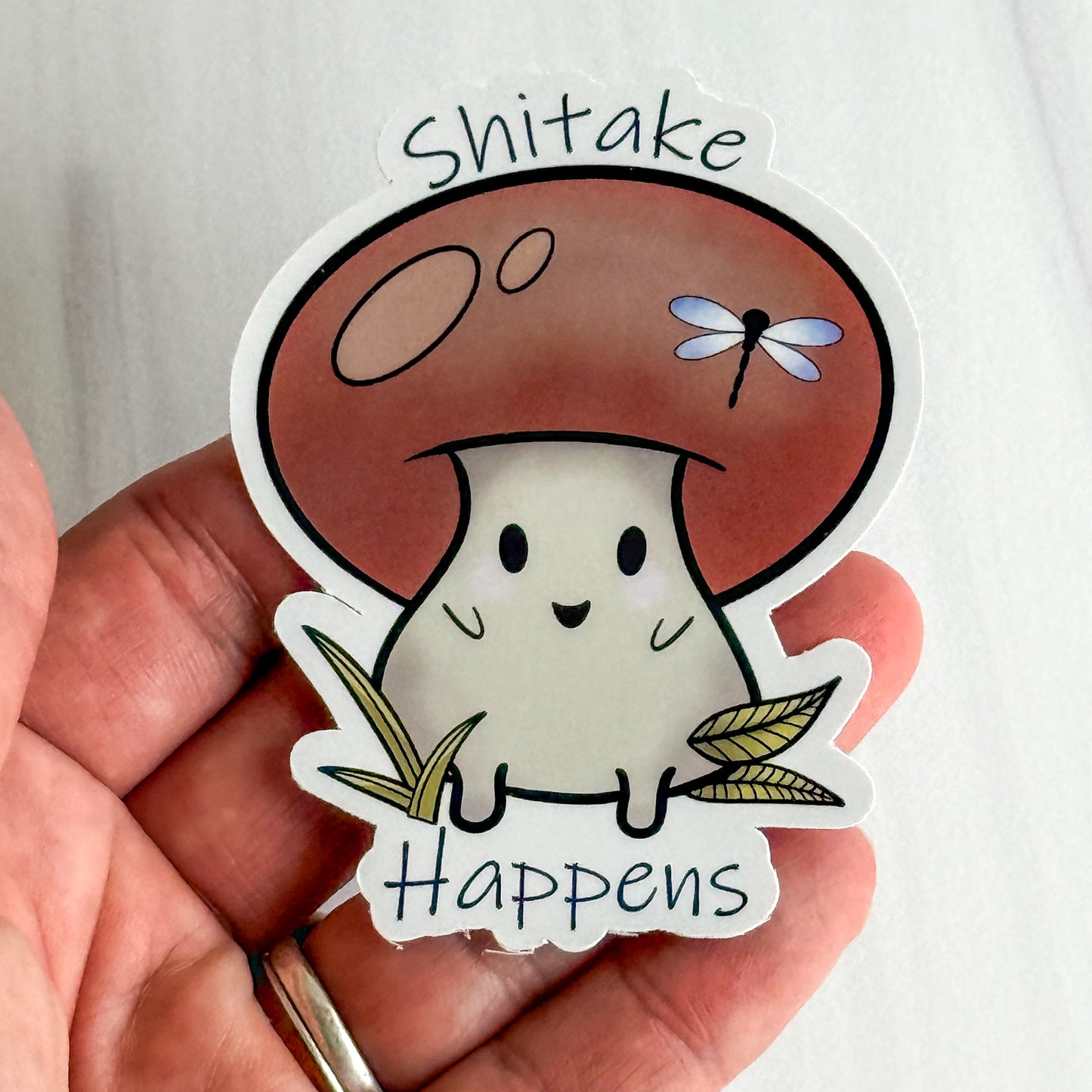 Shitake Happens Vinyl Sticker