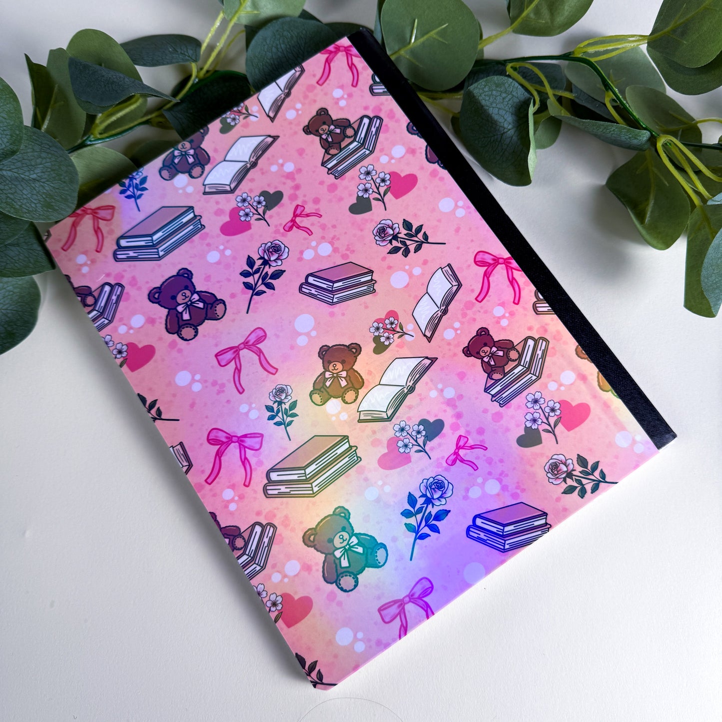 Bears & Books Pink Holographic Notebook