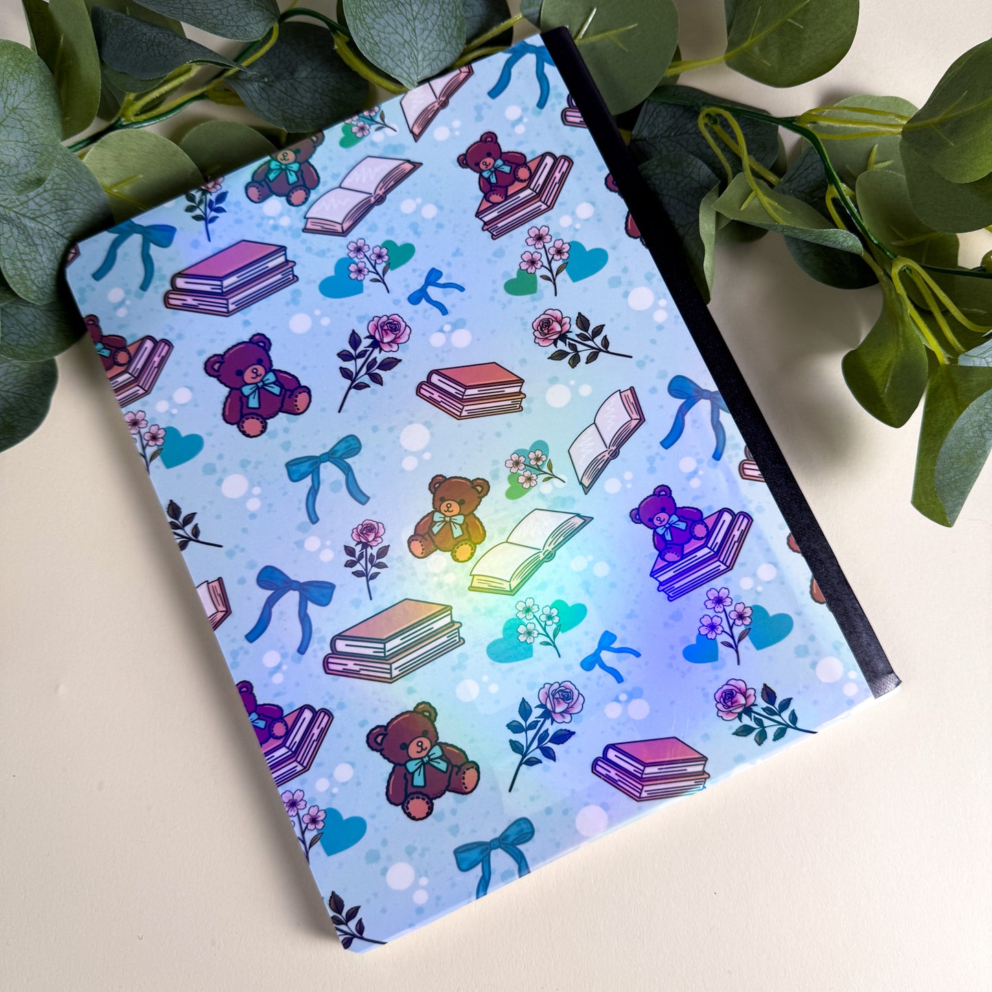Bears and Books Blue Holographic Notebook