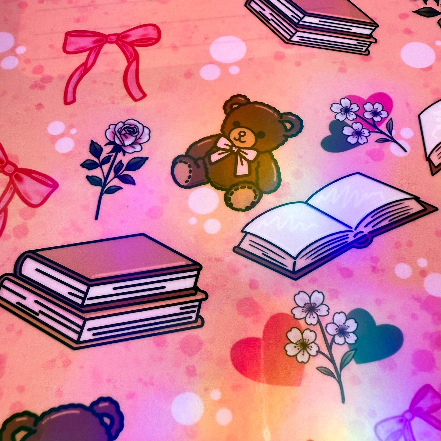 Bears & Books Pink Holographic Notebook