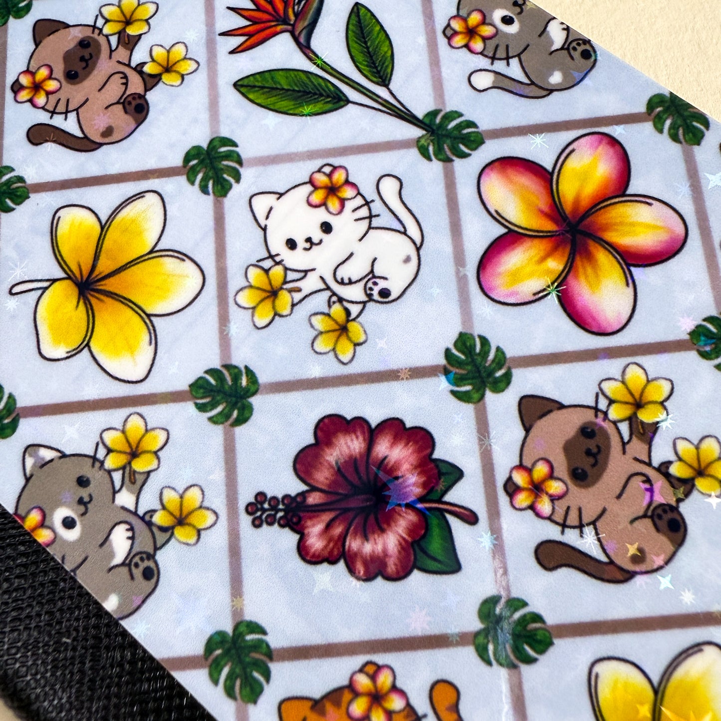 Mini Tropical Cats Light Blue Notebook
