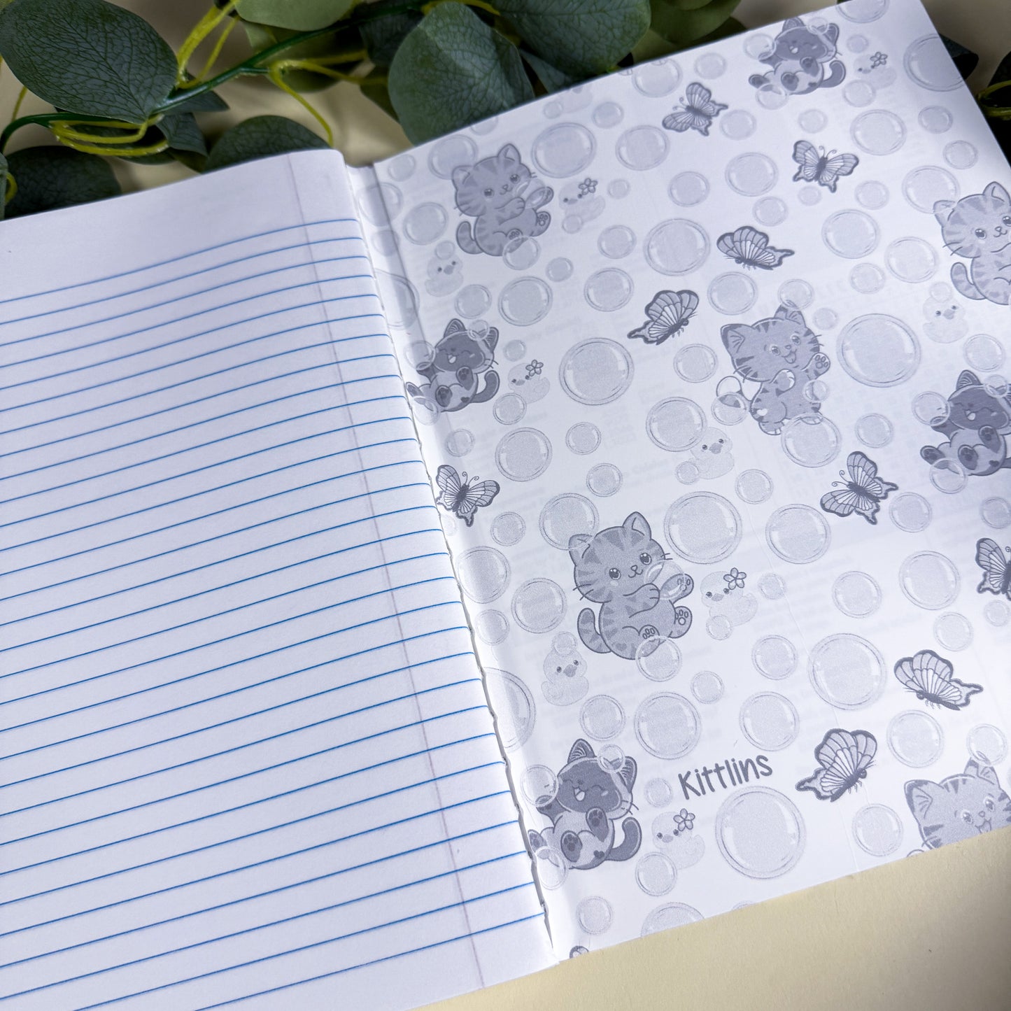 Bubbles, Butterflies & Cats Holographic Notebook
