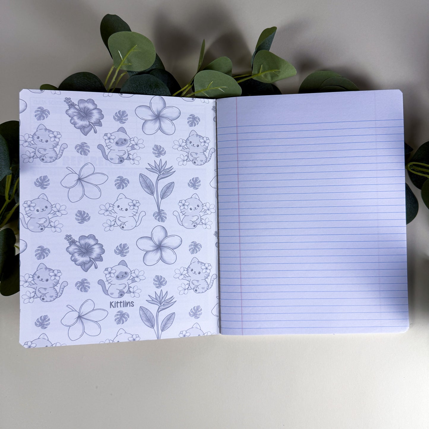 Mini Tropical Cats Light Blue Notebook