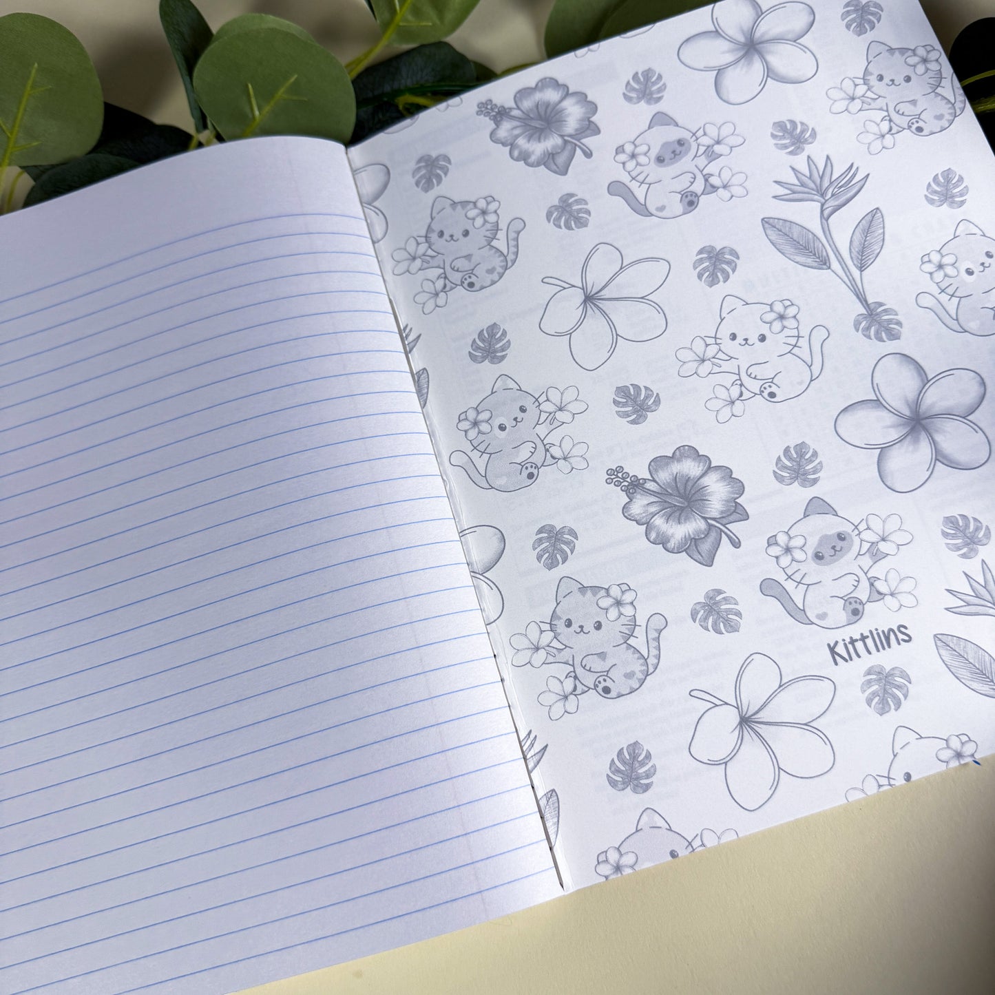 Mini Tropical Cats Light Blue Notebook