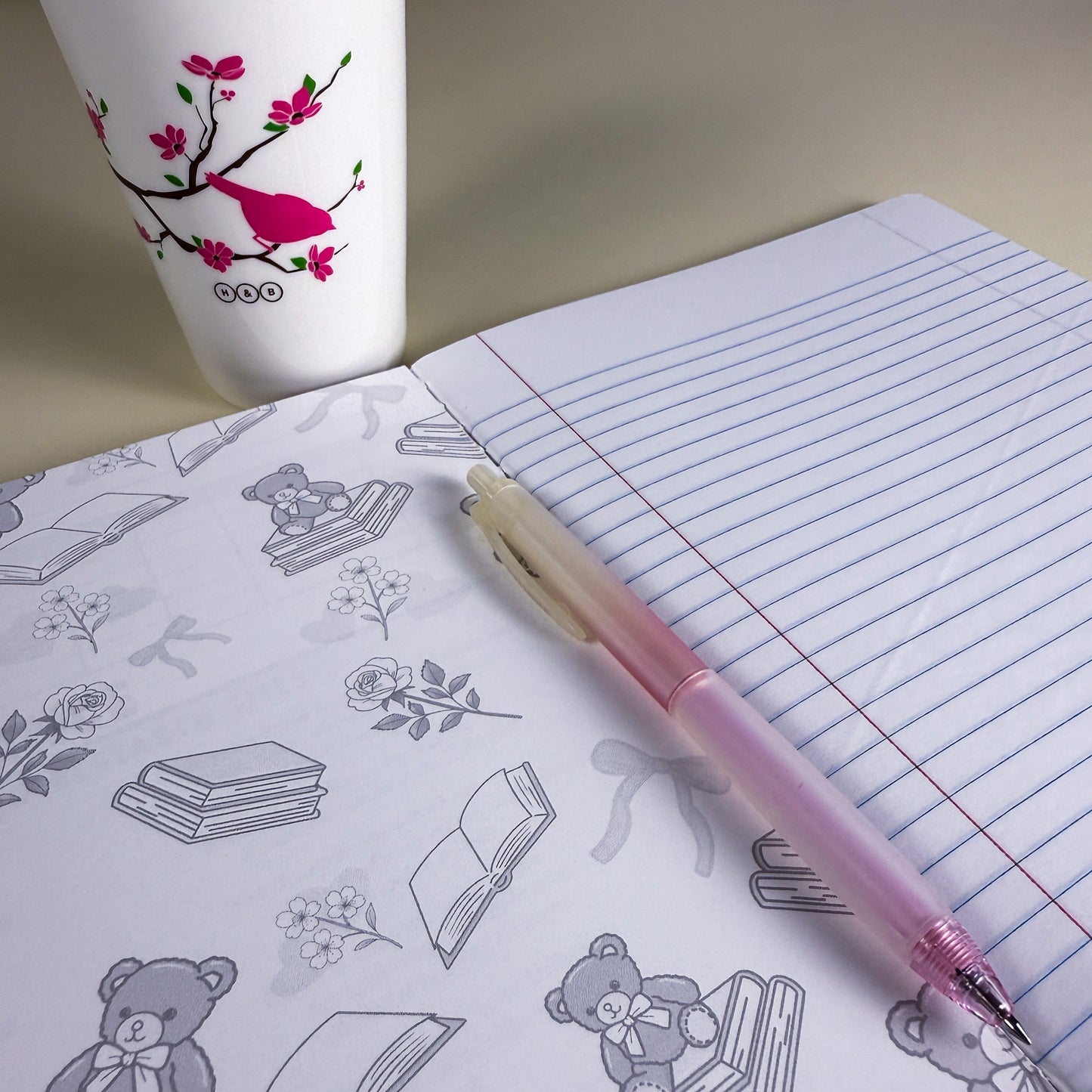 Bears & Books Pink Holographic Notebook