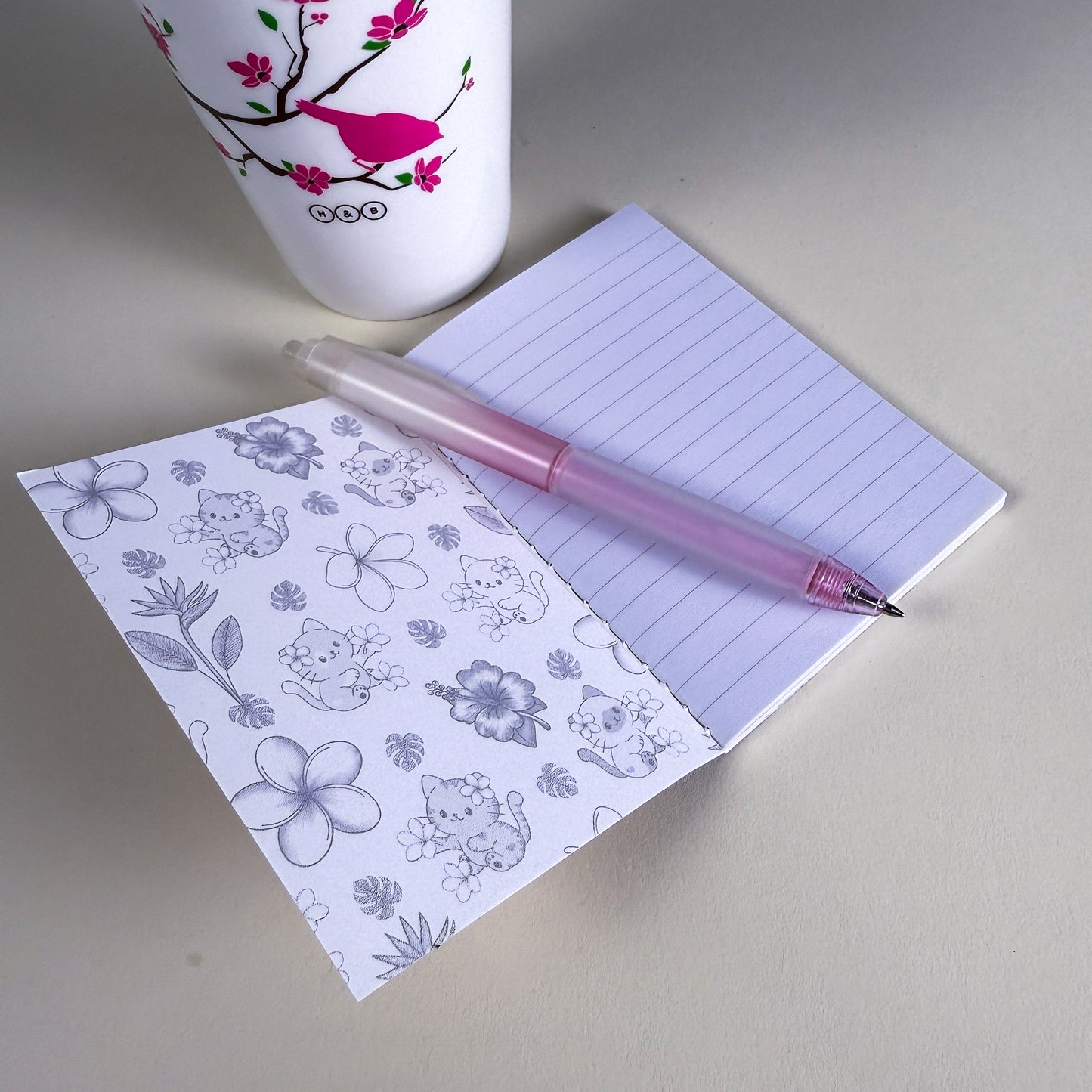 Mini Tropical Cats Light Blue Notebook
