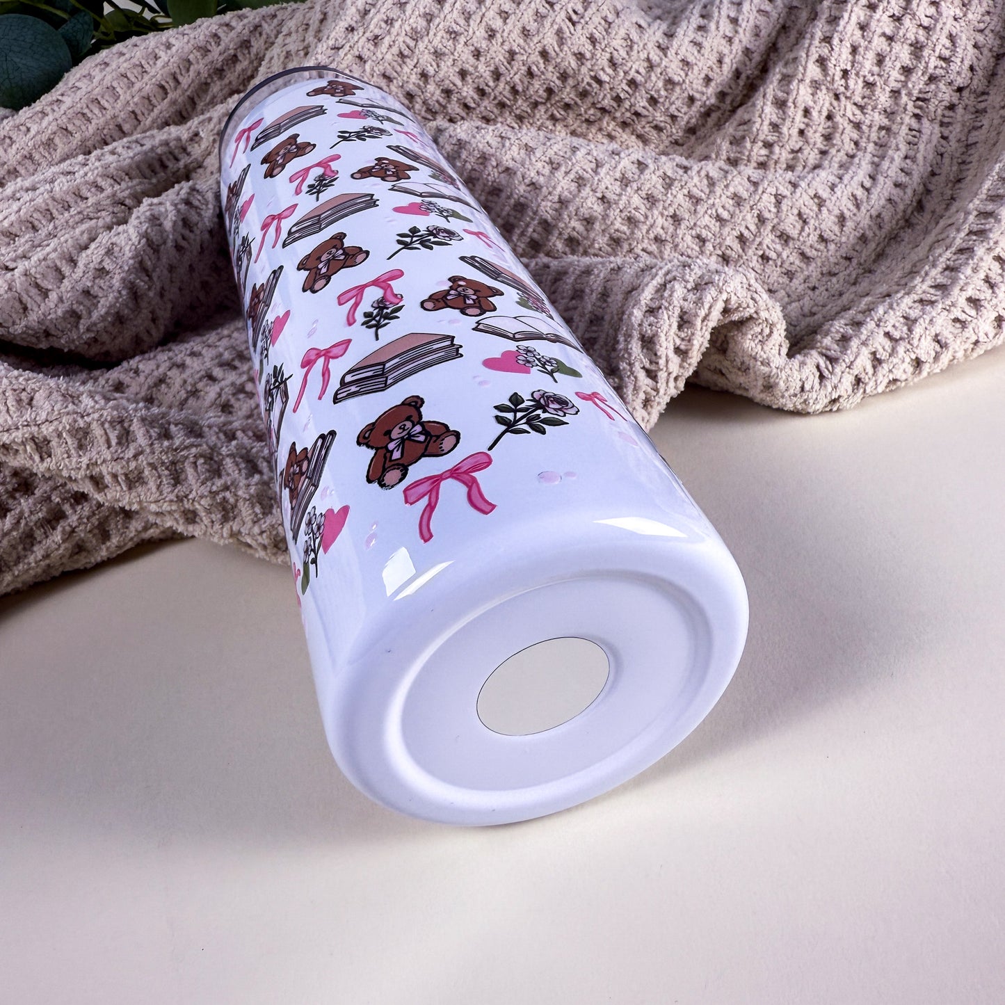 Bears & Books 30 oz Tall Skinny Stainless Steel Tumbler