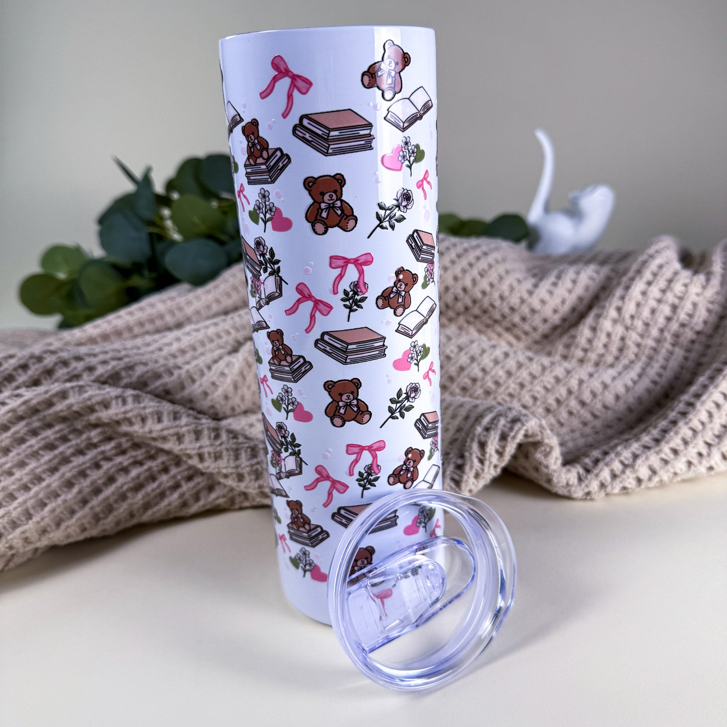 Bears & Books 30 oz Tall Skinny Stainless Steel Tumbler
