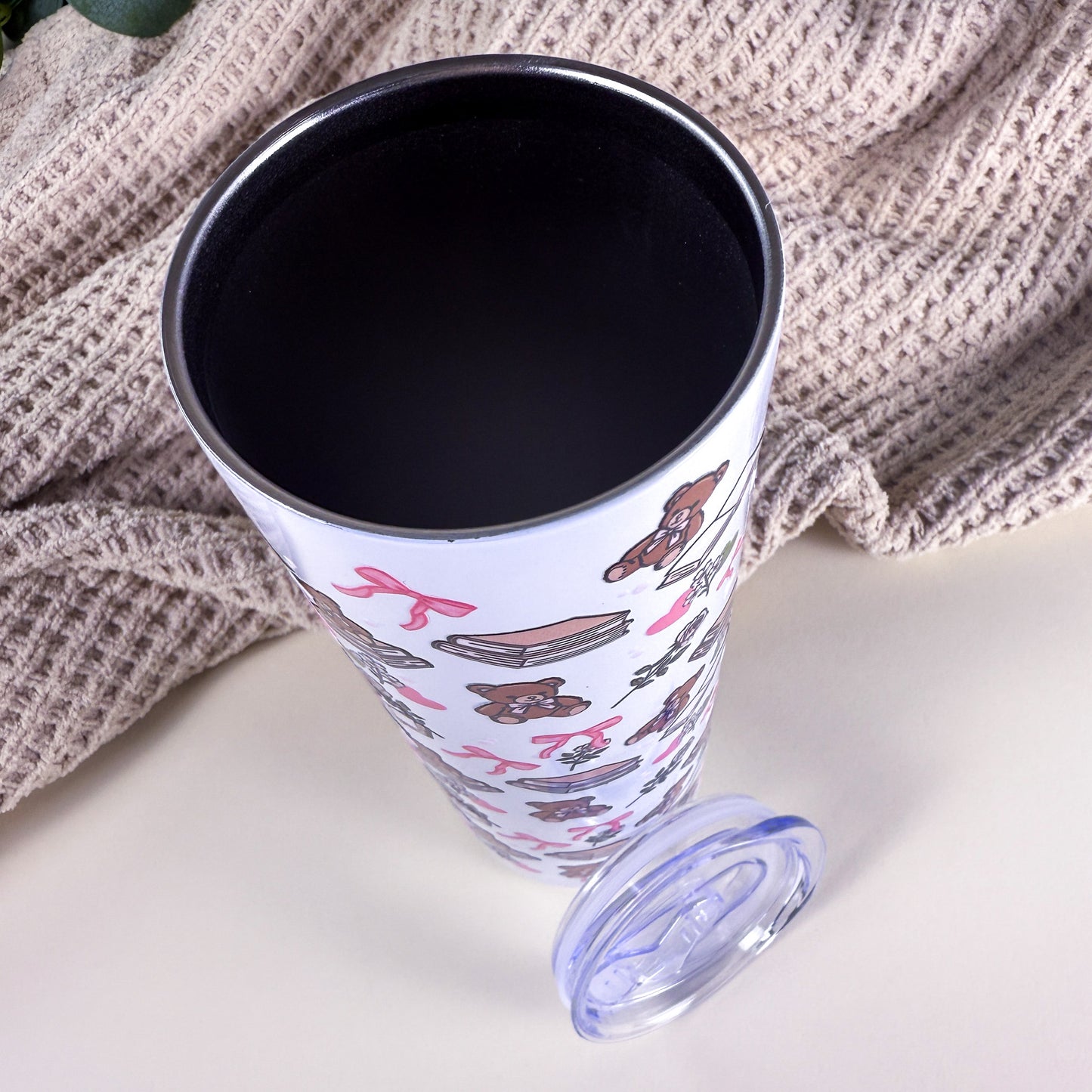 Bears & Books 30 oz Tall Skinny Stainless Steel Tumbler