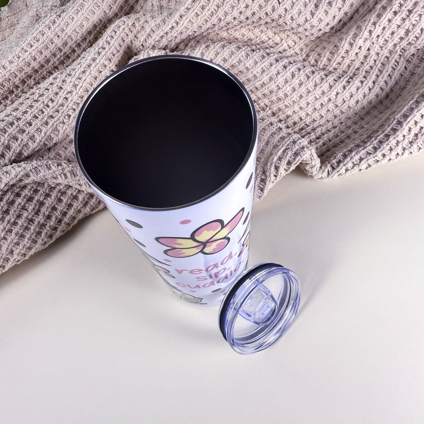 Ghosts & Cats "Read, Sip, Cuddle" 30 oz Tall Skinny Tumbler