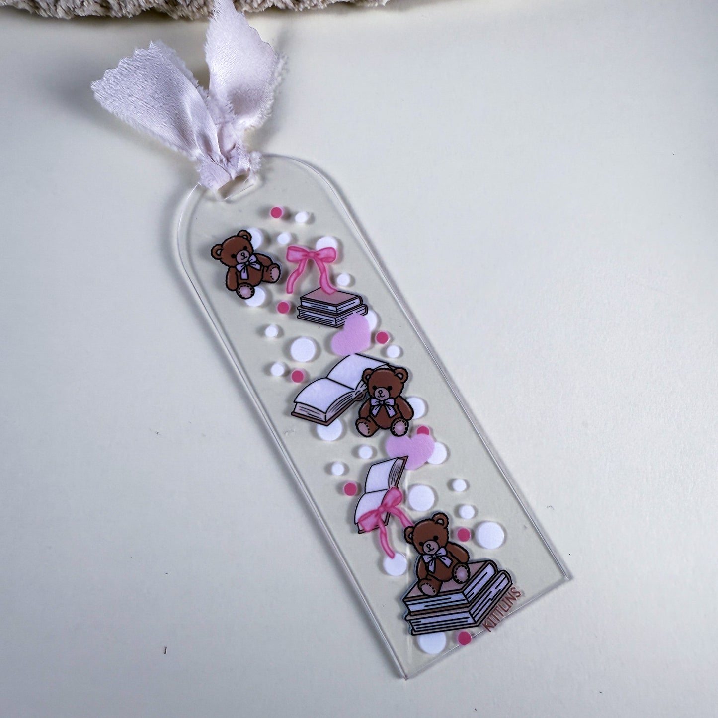 Bears & Books Clear Acrylic Bookmark