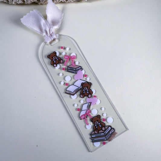 Bears & Books Clear Acrylic Bookmark