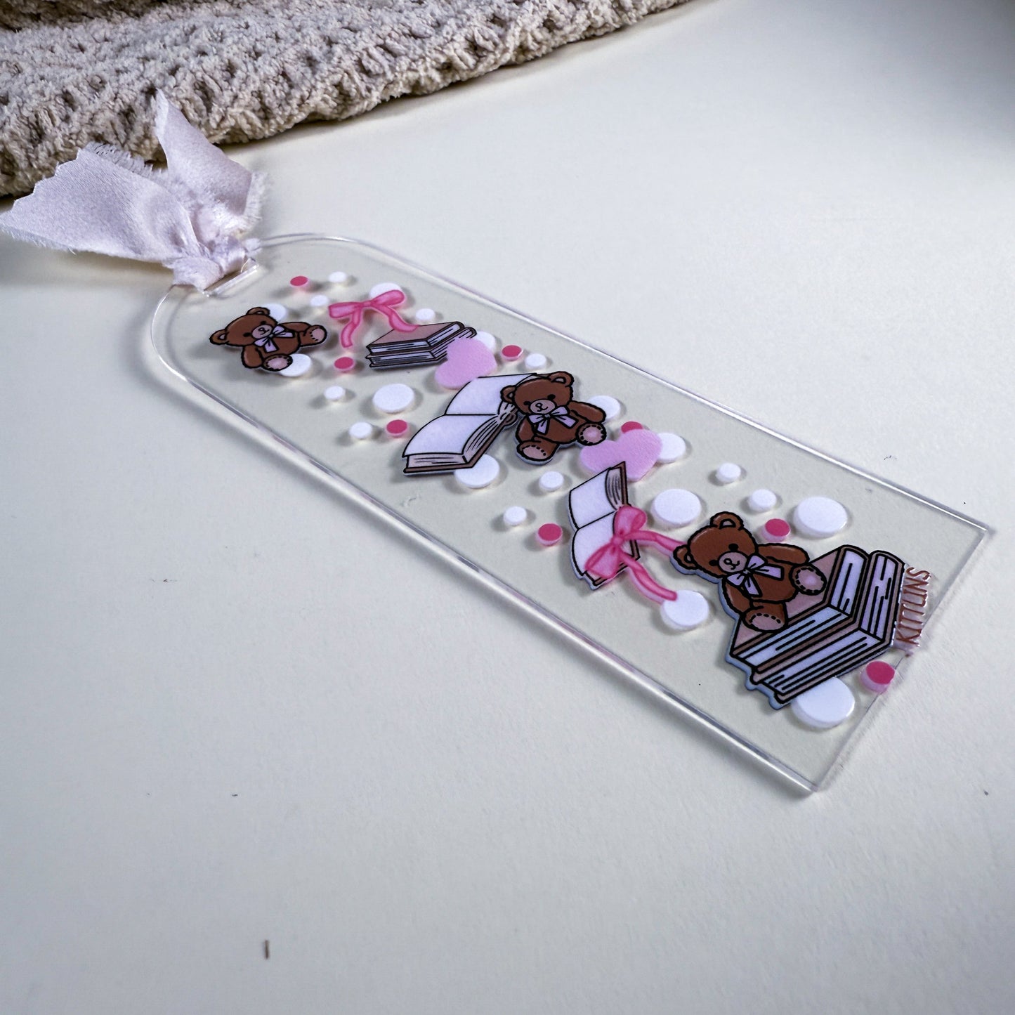 Bears & Books Clear Acrylic Bookmark