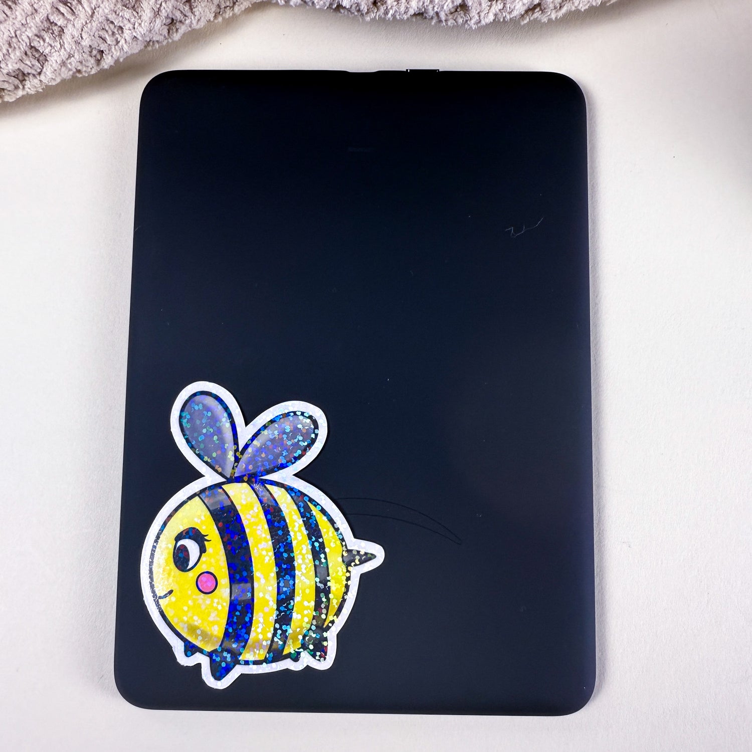 Cute Bee Vinyl Sticker - 3 inch | Waterproof, Handmade Kittlins Sticker | Glossy &amp; Holographic