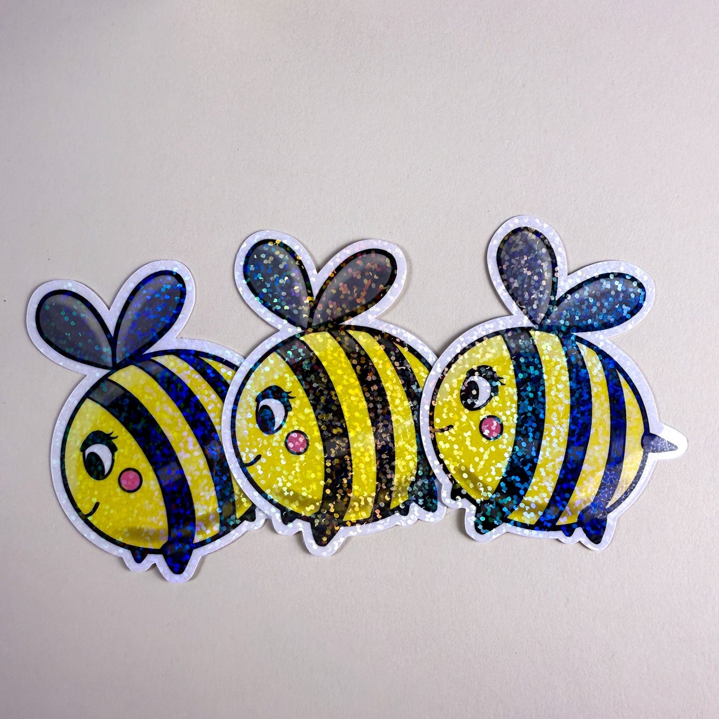 Cute Bee Vinyl Glossy or Holographic Sticker