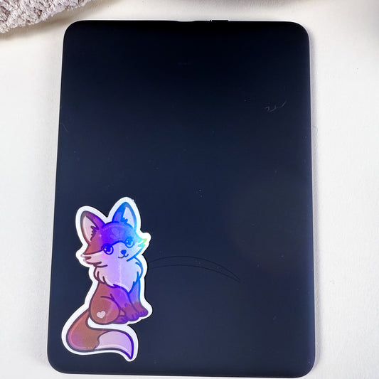 Brown Fox Vinyl Holographic Sticker