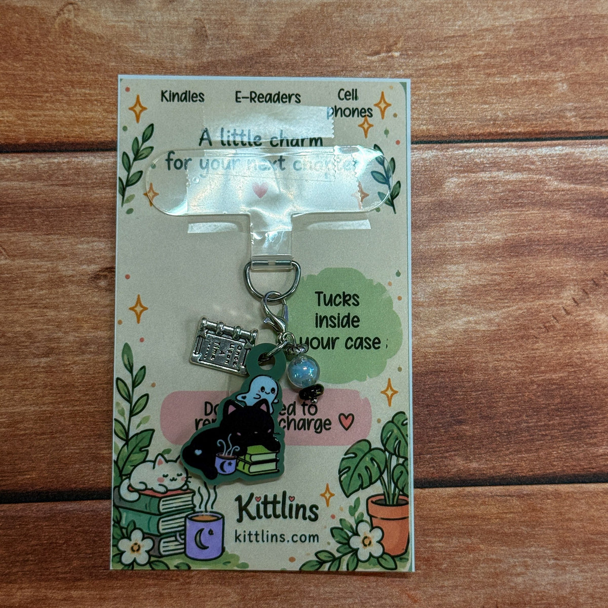 Ghost Hug black cat phone and Kindle charm by Kittlins - photo 2