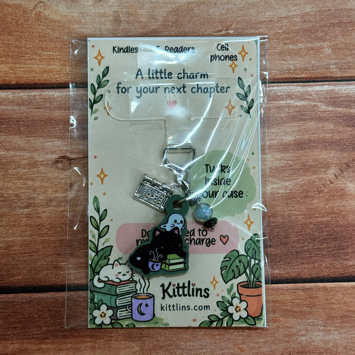 Ghost Hug black cat phone and Kindle charm by Kittlins - photo 4
