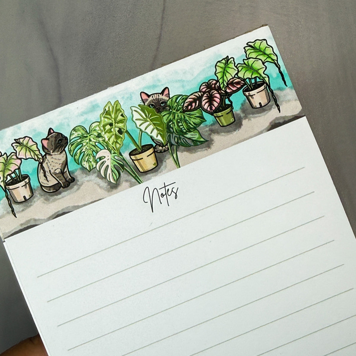 Rare Aroid plant lover cat notepad by Kittlins - photo 9