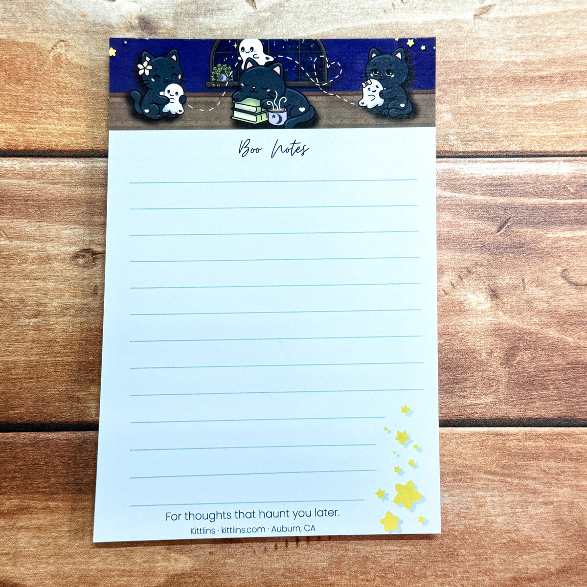 Boo Notes black cat and ghost notepad by Kittlins - photo 4