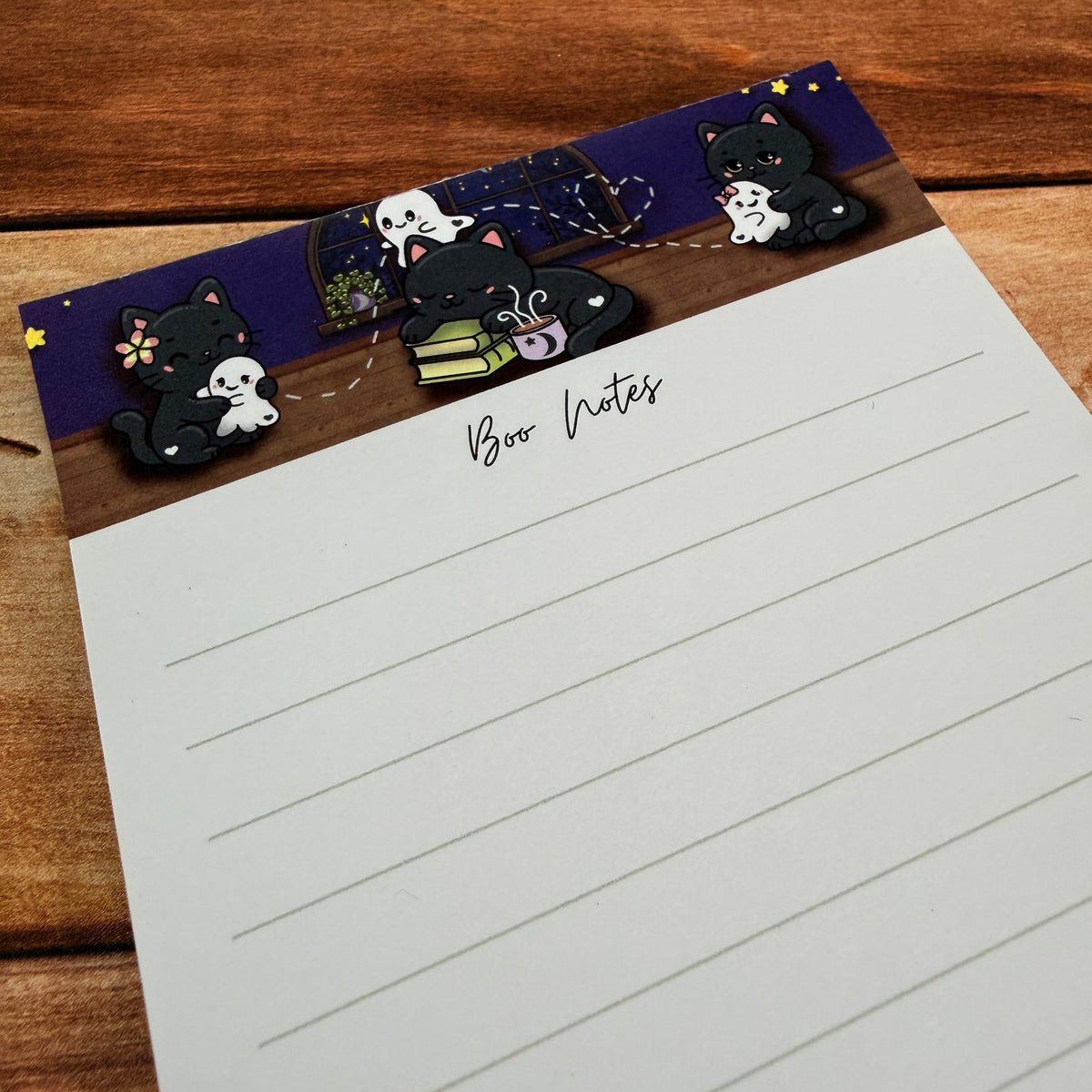 Boo Notes black cat and ghost notepad by Kittlins - photo 6