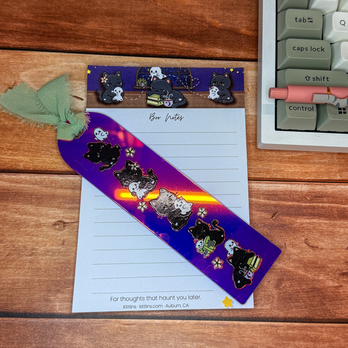 Boo Notes black cat and ghost notepad by Kittlins - photo 11