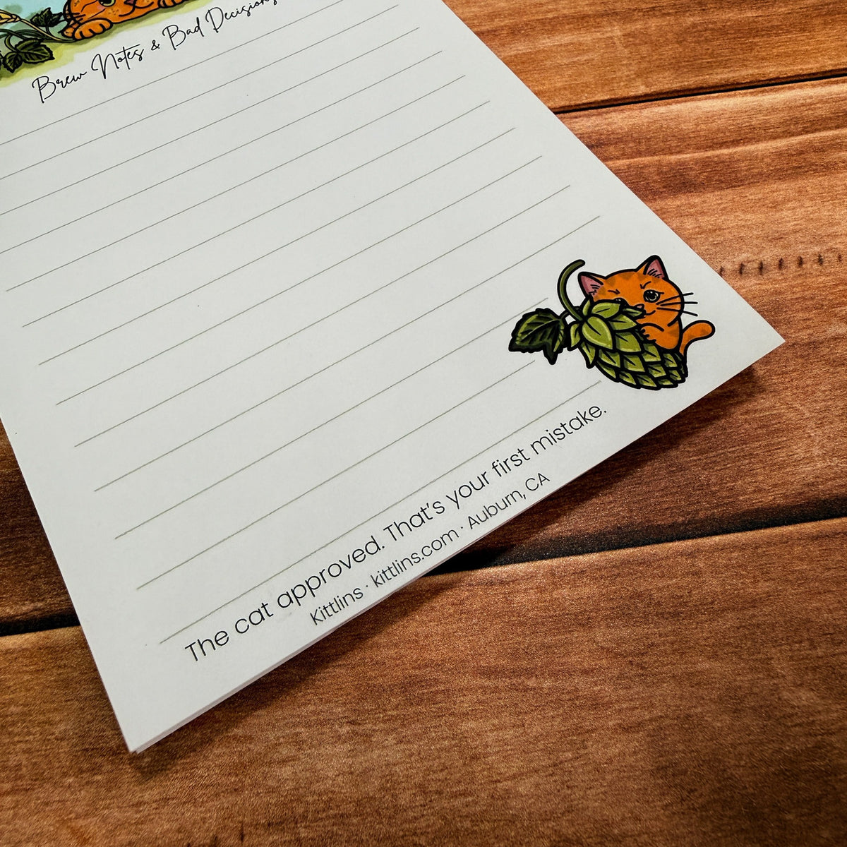 Brew Notes and Bad Decisions orange cat and hops notepad by Kittlins - photo 7