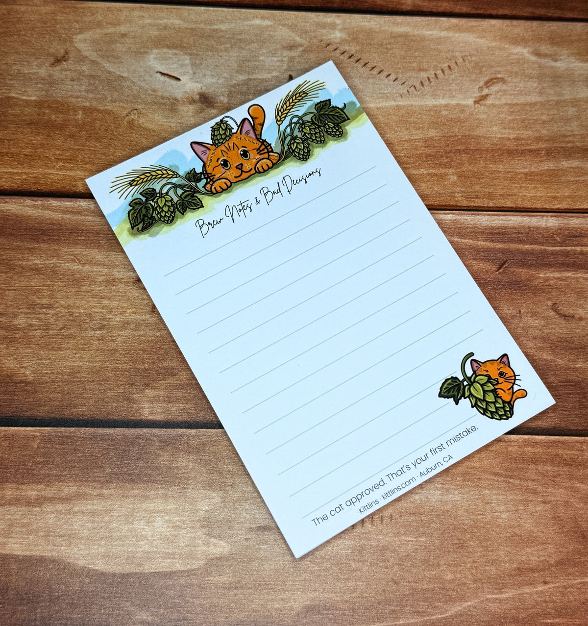 Brew Notes and Bad Decisions orange cat and hops notepad by Kittlins - photo 8