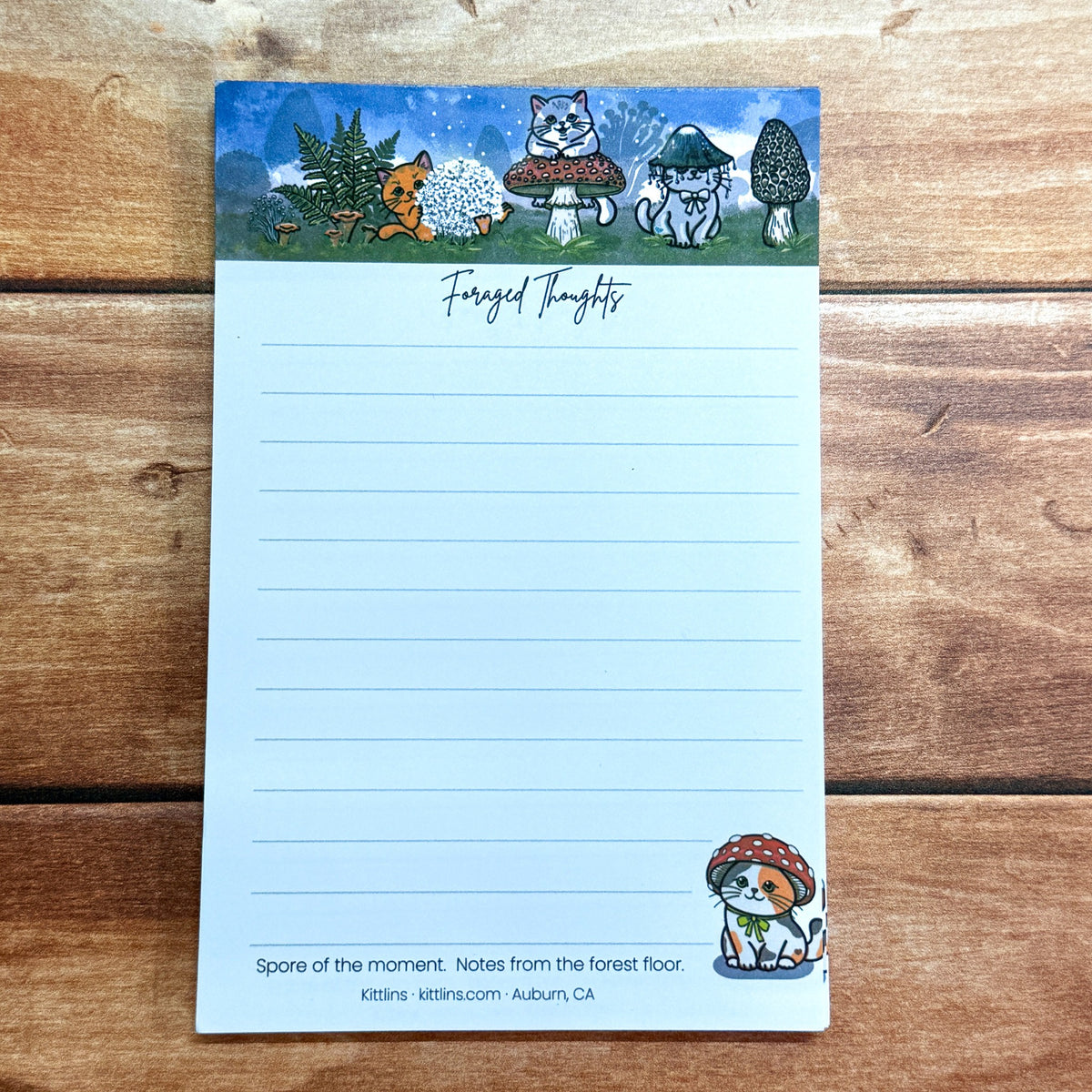Foraged Thoughts mushroom cat notepad by Kittlins - photo 4