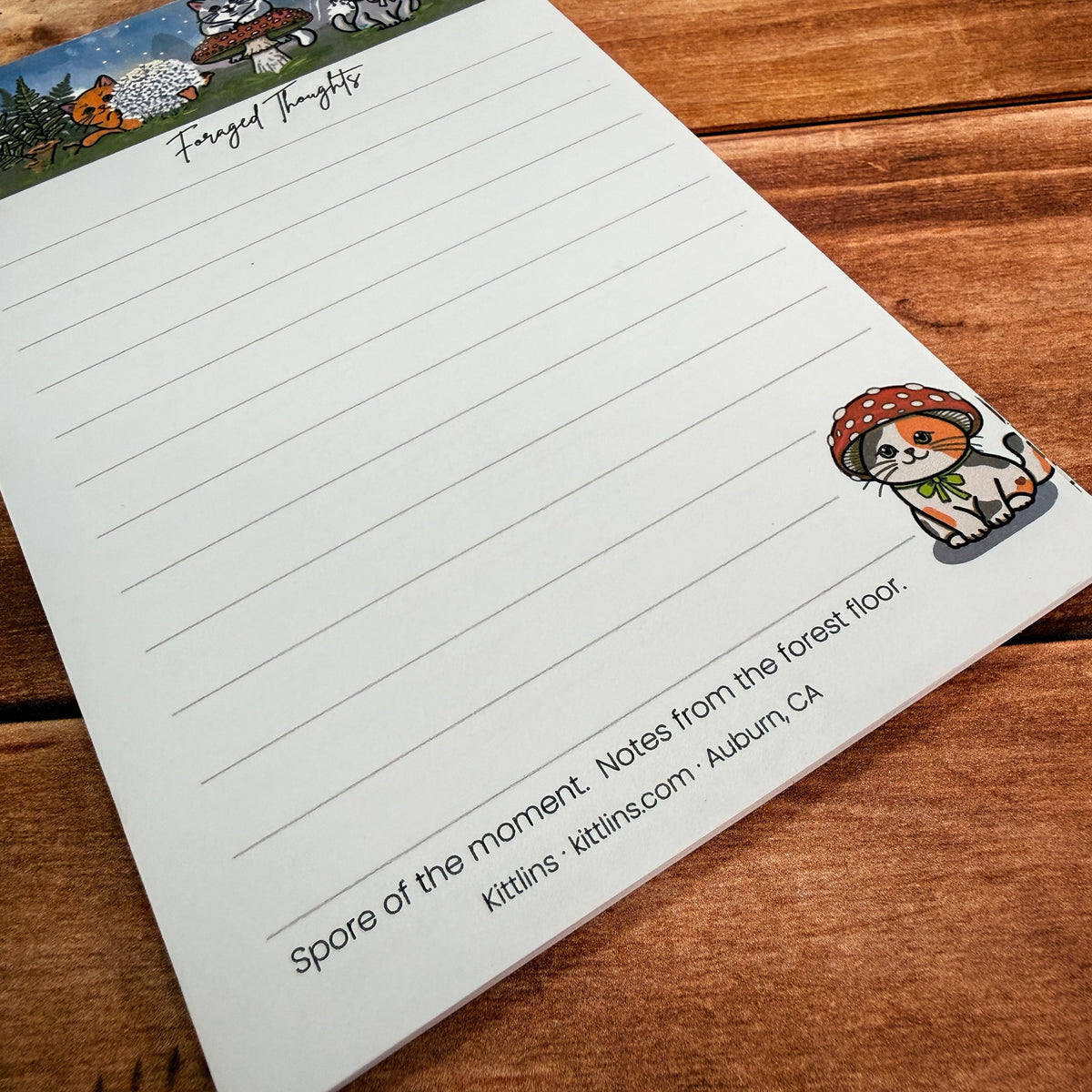 Foraged Thoughts mushroom cat notepad by Kittlins - photo 7