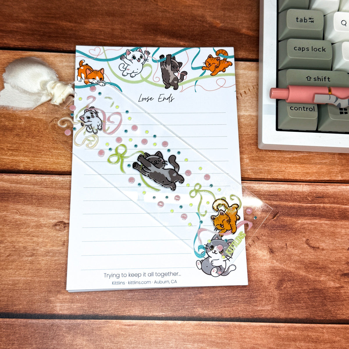 Loose Ends ribbon kittens notepad by Kittlins - photo 11