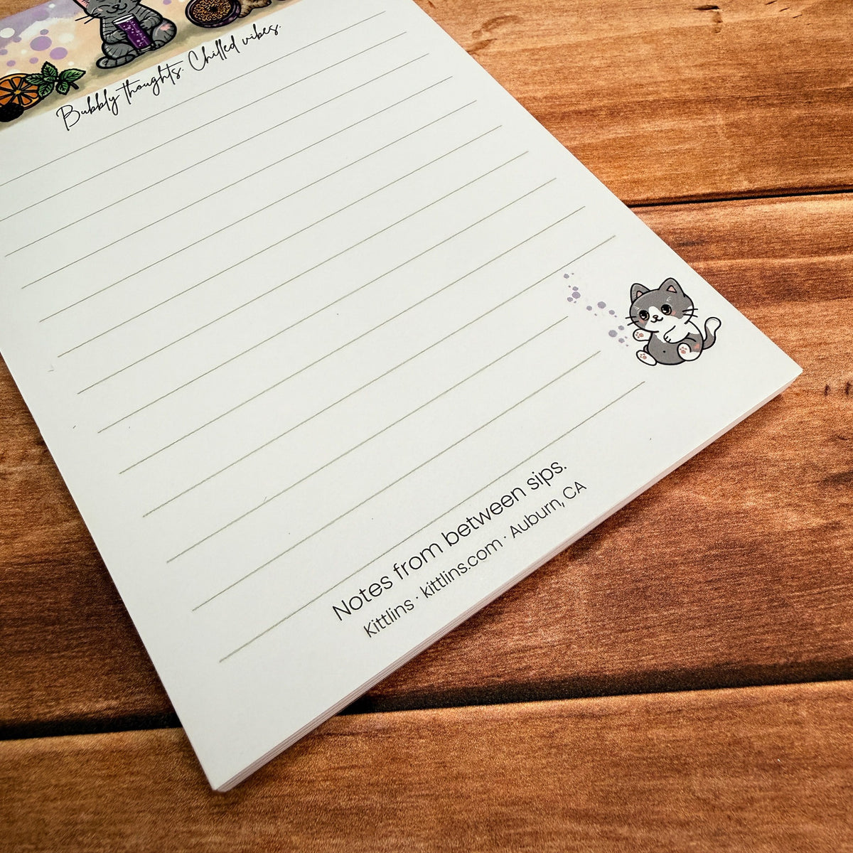 Bubbly Thoughts Chilled Vibes seltzer cat notepad by Kittlins - photo 7