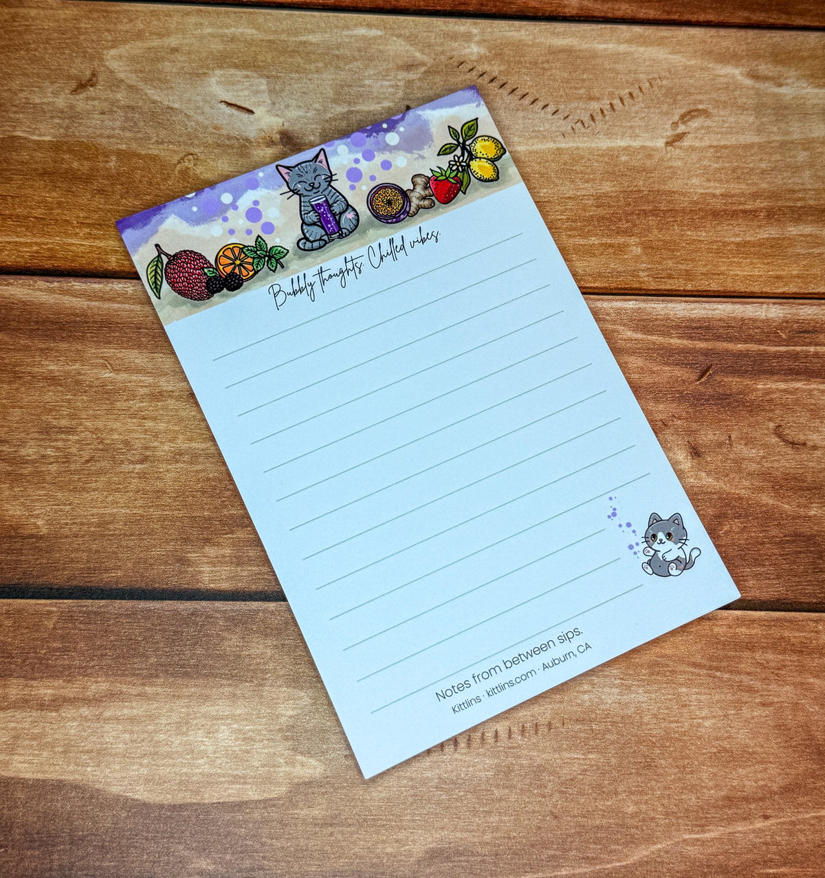 Bubbly Thoughts Chilled Vibes seltzer cat notepad by Kittlins - photo 8
