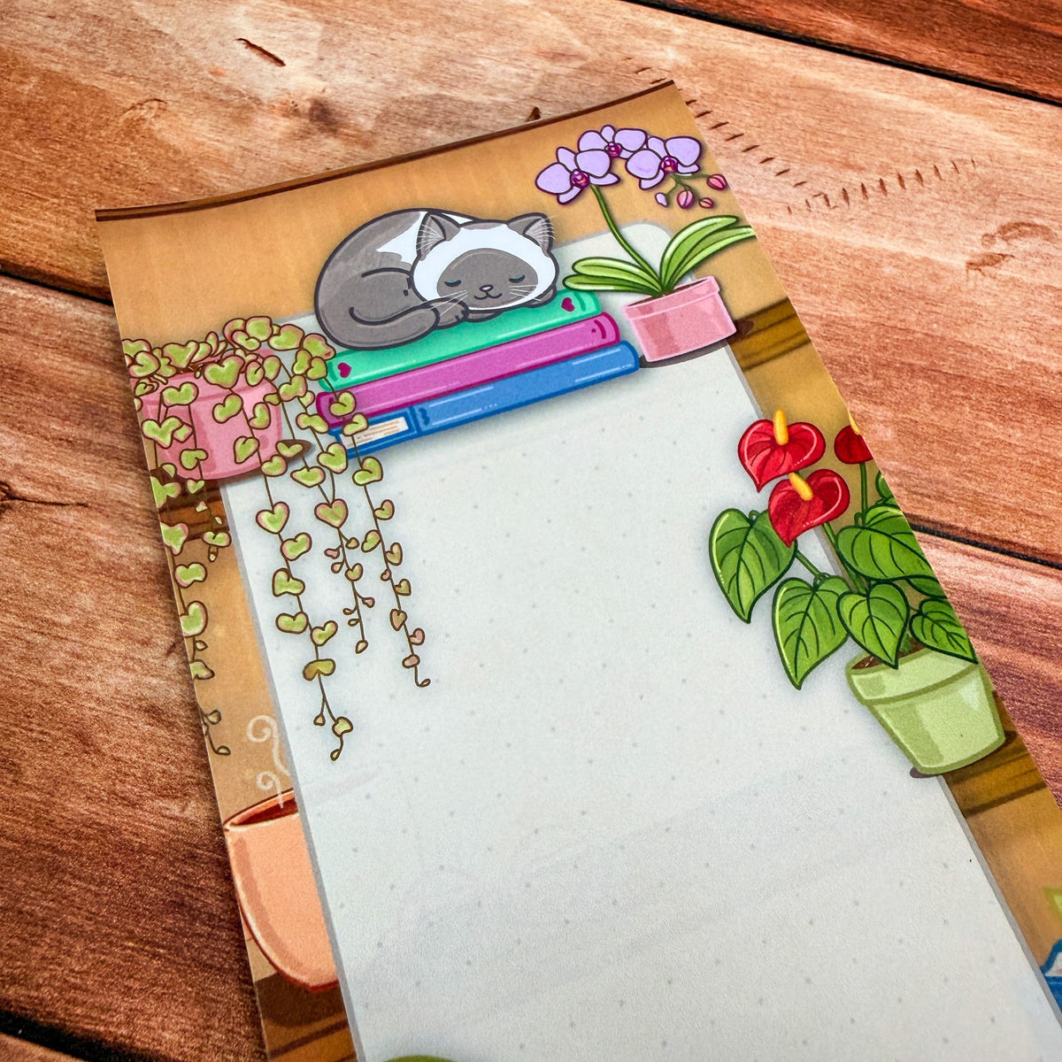 Cozy bookshelf cat tall list notepad by Kittlins - photo 5