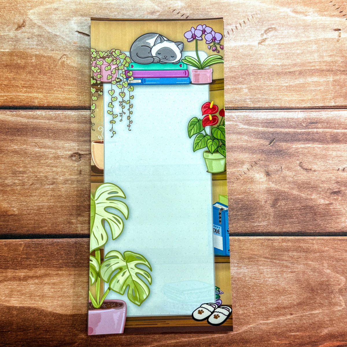 Cozy bookshelf cat tall list notepad by Kittlins - photo 6